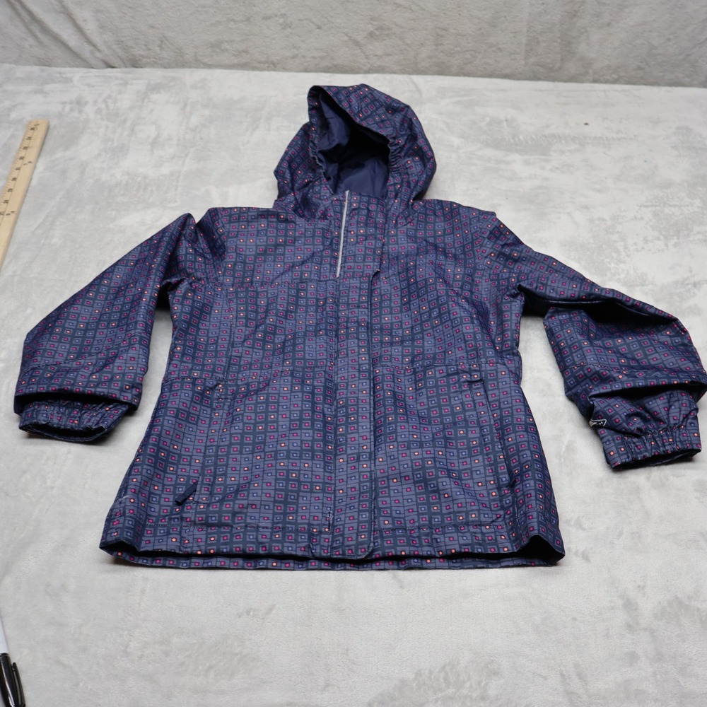 Columbia Jacket Kids XS 6/7 Blue Geometric Waterproof Outdoor Winter 3in1 Shell